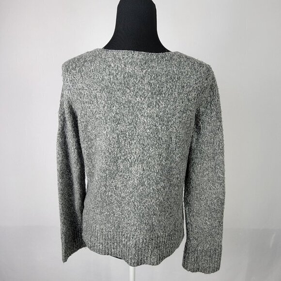 TAHARI Pullover Sweater Women's M Gray V-Neck Long Sleeve Stretch Acrylic Nylon - Picture 3 of 7